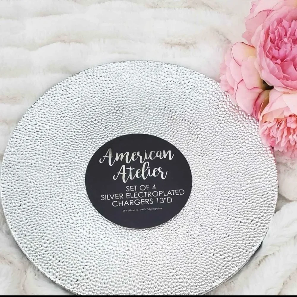 New American Atelier Silver Charger Set of 4